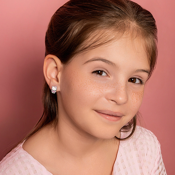 Детские серебряные серьги Kitty (арт. 7502/А131ебрсю) – изображение 3