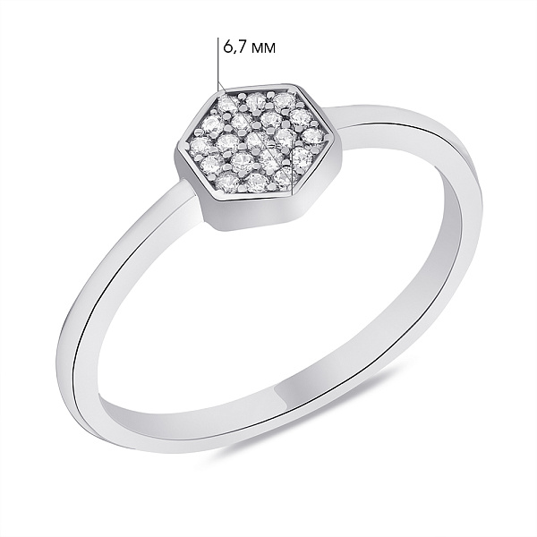Серебряное кольцо с фианитами (арт. 7501/6039) – изображение 2