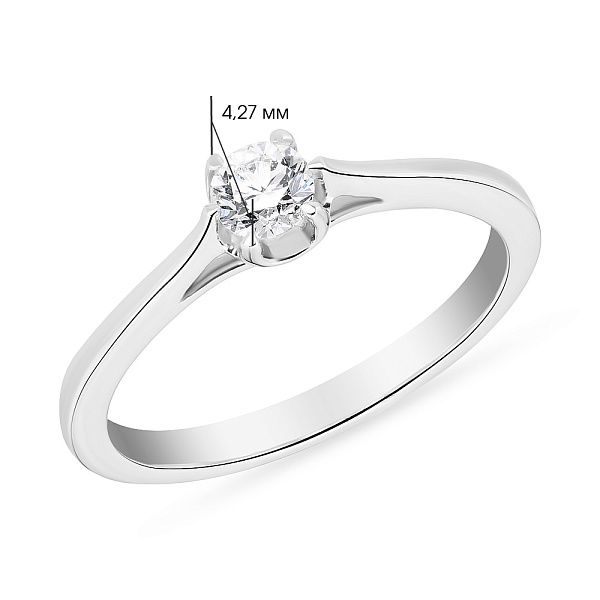 Кольцо для помолвки из белого золота с бриллиантом (арт. К341271020б) – изображение 2
