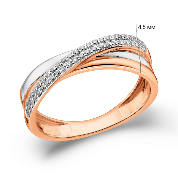 Кольцо из красного и белого золота с бриллиантами (арт. К011085010кб) – изображение 2