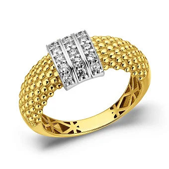 Золотое кольцо с фианитами (арт. 156716жр)