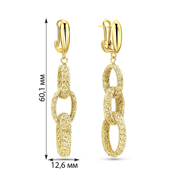Сережки Francelli з жовтого золота (арт. 109734ж) – зображення 3