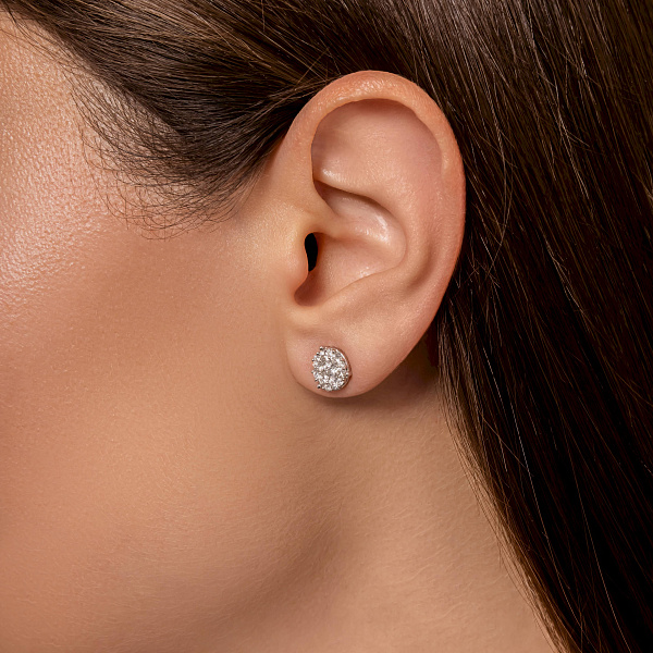 Пусети з білого золота з діамантами  (арт. С341587090б) – зображення 4