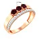 Золотое кольцо с гранатом (арт. 140808Пк) – изображение 2