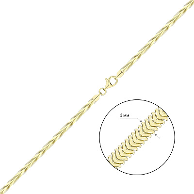 Ланцюжок із срібла плетіння Снейк плоский (арт. 0304207жп)