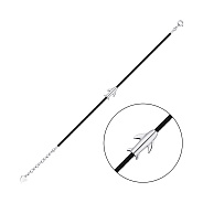 Фото Браслет из шелковой нити с серебряной вставкой (арт. 7309/3345ч)