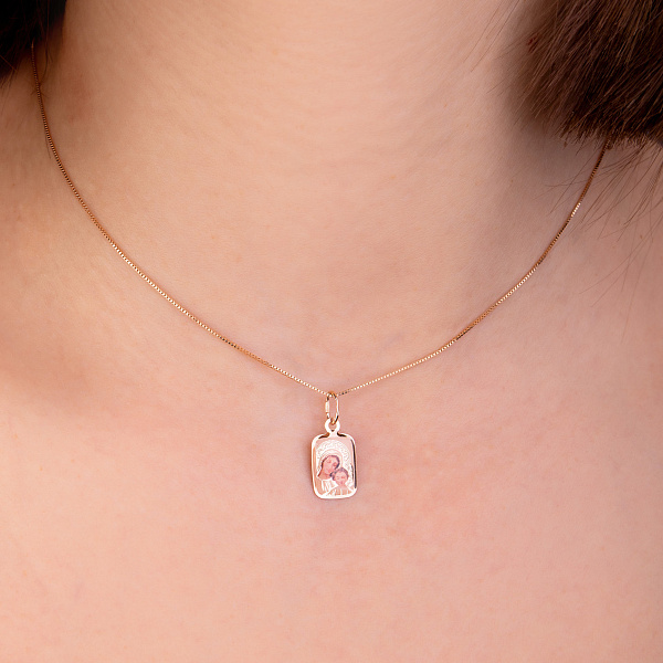 Золотая ладанка Дева Мария и Иисус (арт. 422245) – изображение 2