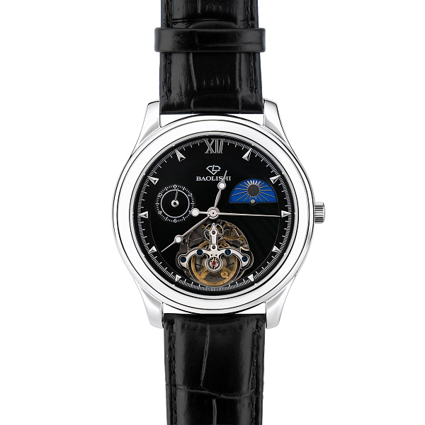 Массивные серебряные часы без камней (арт. 7526/337чч) – изображение 3