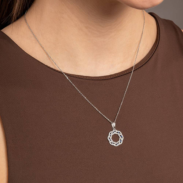 Золотой кулон с сапфирами и бриллиантами (арт. 3192089202с) – изображение 2