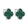 Серебряные серьги Клевер с малахитом (арт. 7518/5645/15млх) – изображение 1
