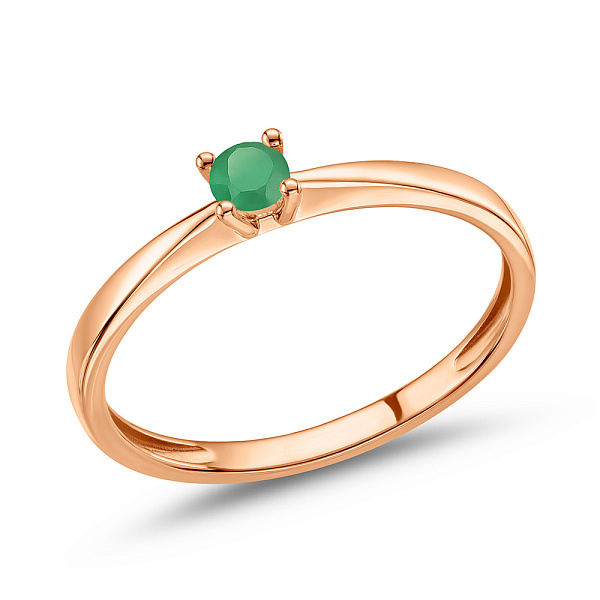 Тонкое золотое кольцо с изумрудом (арт. К011089и) – изображение 1