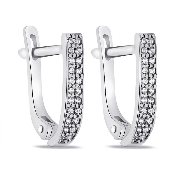 Серьги из серебра с фианитами  (арт. 7502/1-0142.0.2) – изображение 1