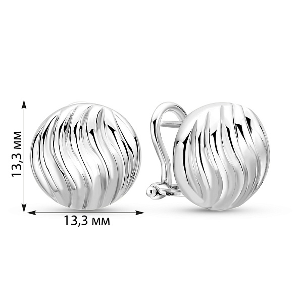 Сережки з білого золота Francelli (арт. 1091866б) – зображення 3