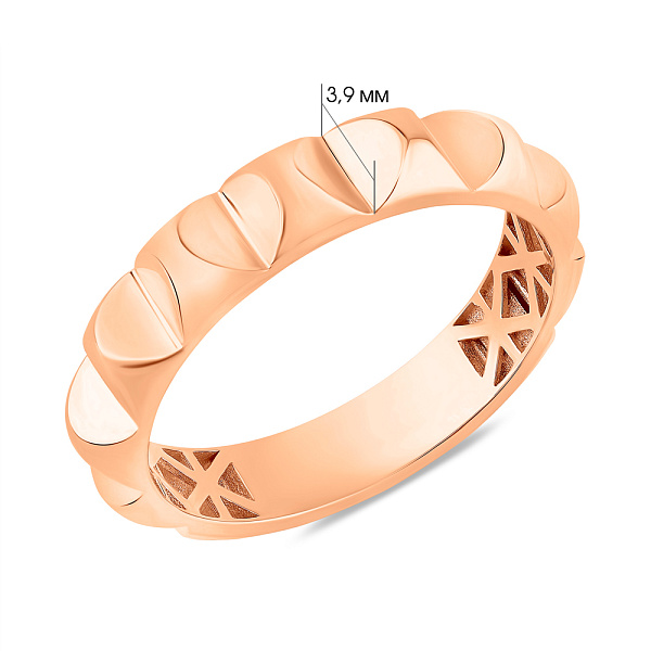 Кольцо из красного золота без камней (арт. 156369) – изображение 4