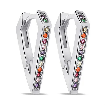 Серебряные серьги с цветными альпинитами (арт. 7502/9155/15ацв)