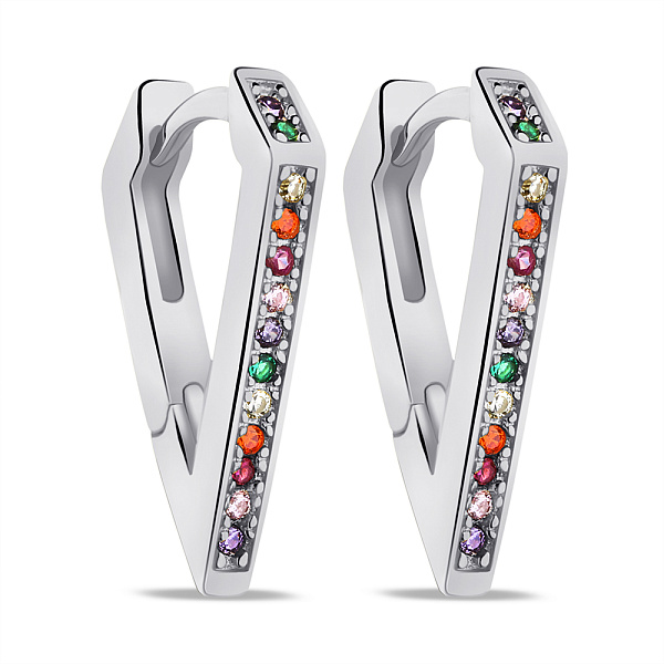 Серебряные серьги с цветными альпинитами (арт. 7502/9155/15ацв) – изображение 1