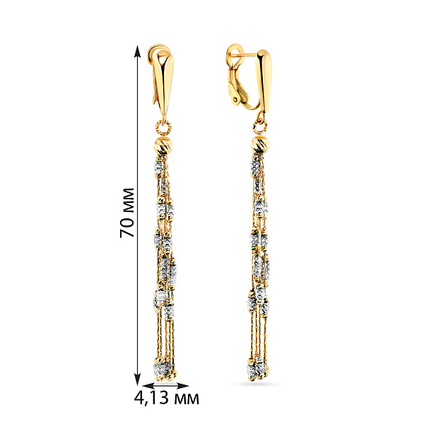 Золоті сережки-підвіски Francelli (арт. 108031жб) – зображення 2