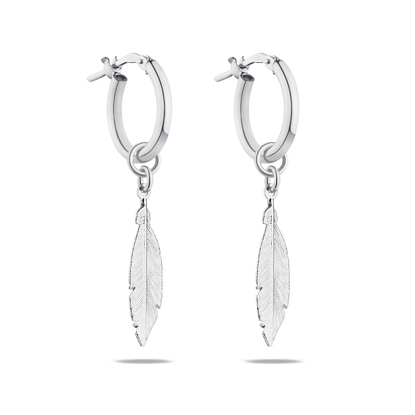 Серьги-кольца из серебра с подвесками (арт. 7502/4836) – изображение 1