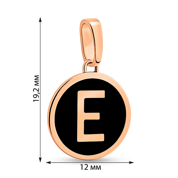 Золотая подвеска Буква Е с эмалью (арт. 440991еч) – изображение 2