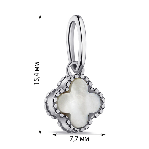 Срібний підвіс Конюшина з перламутром (арт. 7503/621/6ппп) – зображення 2