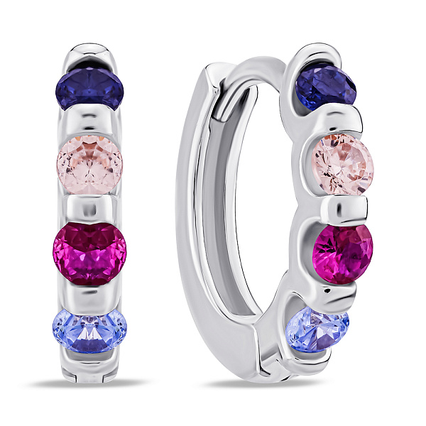 Серебряные серьги с альпинитами (арт. 7502/9691/10ацв) – изображение 1