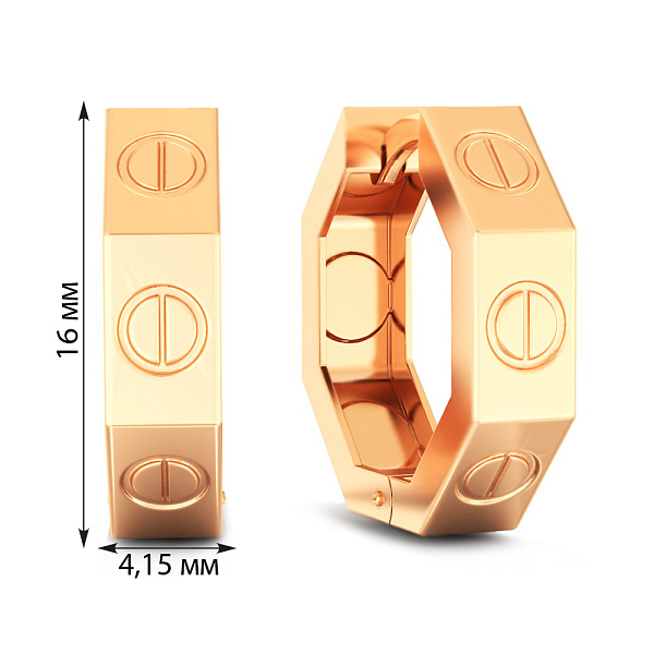 Серьги из красного золота (арт. 1101204) – изображение 2