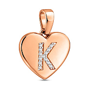 Фото Золотая подвеска Буква К с фианитами (арт. 440985)