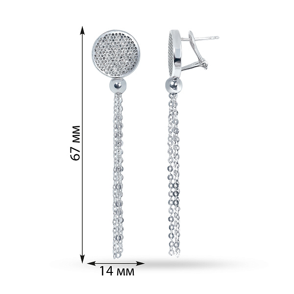 Золотые серьги с подвесками Francelli (арт. 105580б) – изображение 4