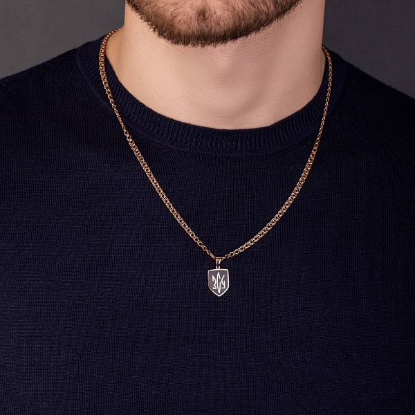 Подвес из красного золота ВСУ Трезубец с эмалью (арт. 440907ч) – изображение 7