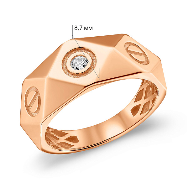 Золота каблучка з фіанітом (арт. 156297) – зображення 2