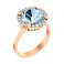 Золота каблучка з топазом і фіанітами (арт. 140474Пг) – зображення 1
