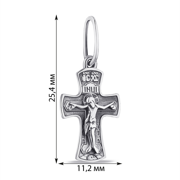 Православный крестик из серебра с распятием (арт. 7904/218пю) – изображение 2