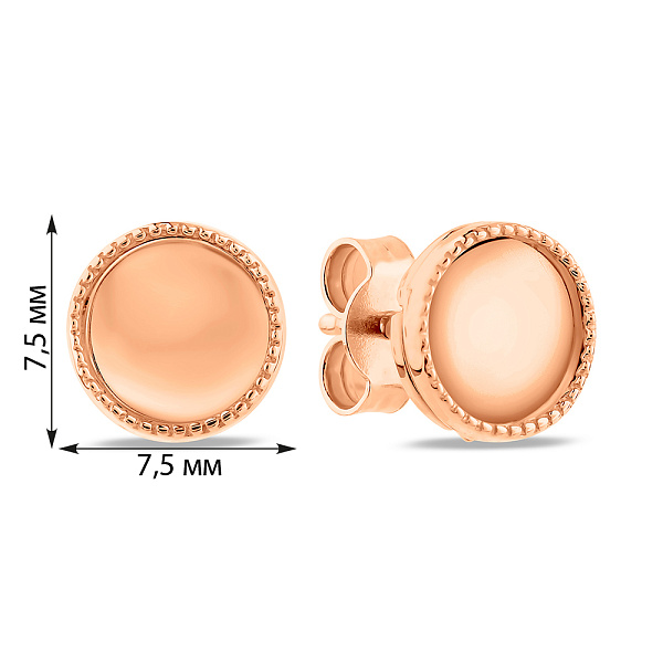 Золотые серьги-пусеты (арт. 1091004) – изображение 4