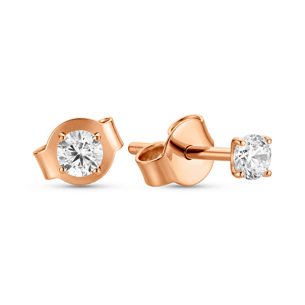 Золотые серьги с фианитами (арт. 1101285/1) – изображение 1