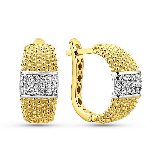 Серьги из желтого золота с фианитами (арт. 1092019жр) – изображение 1