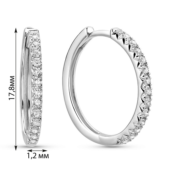 Золотые серьги-кольца с бриллиантами (арт. С341527030б) – изображение 4