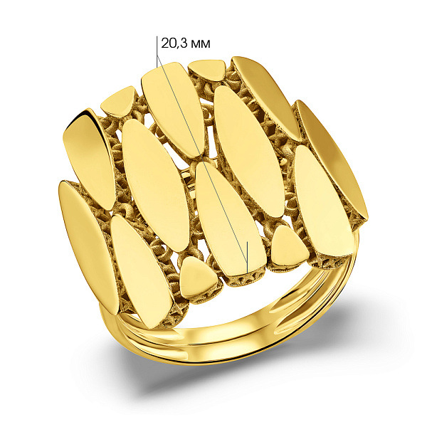 Широка каблучка Francelli з жовтого золота (арт. 156562ж) – зображення 3