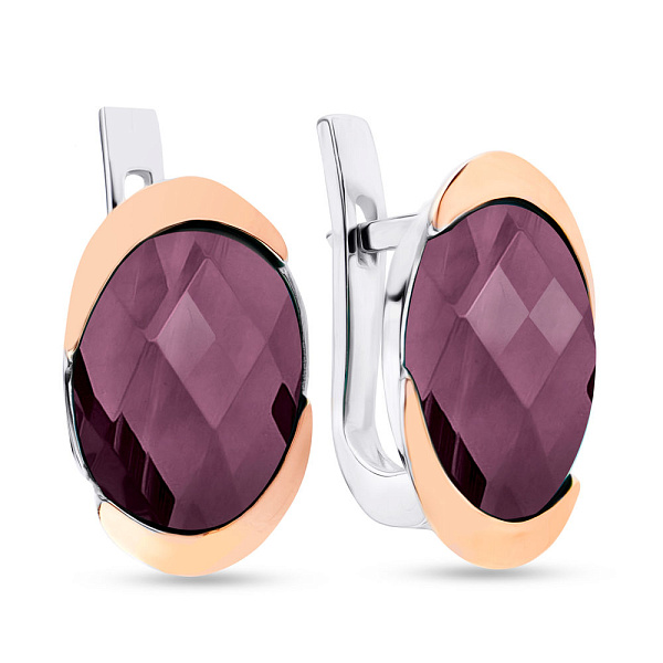 Срібні сережки з золотими накладками (арт. 7202/219Улфсп) – зображення 1