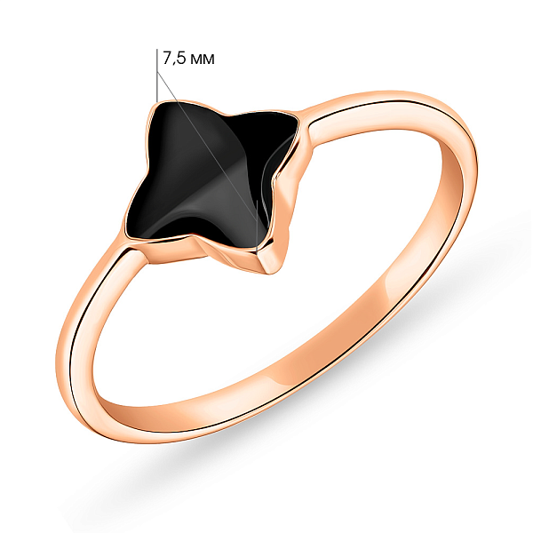 Золотое кольцо с эмалью (арт. 155368еч) – изображение 4