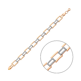 Золотой женский браслет на руку с фианитами (арт. 320829)