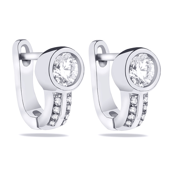 Сережки зі срібла з фіанітами  (арт. 7502/2794) – зображення 1