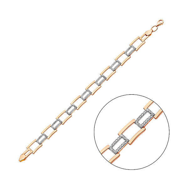 Золотой женский браслет на руку с фианитами (арт. 320829) – изображение 1