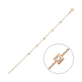 Браслет з червоного золота з фіанітами (арт. 326706)