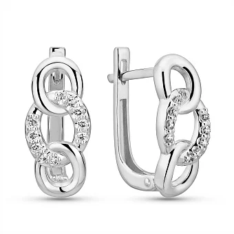 Золотые серьги с бриллиантами  (арт. С011263015б)