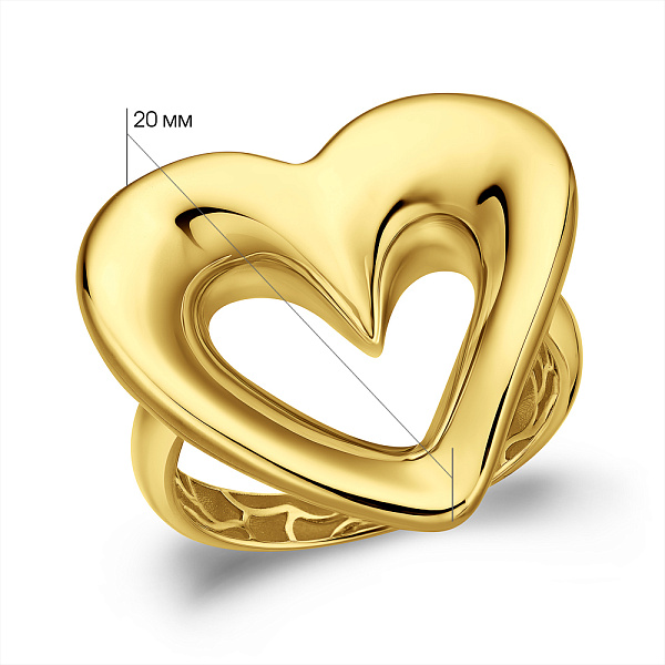 Золотое кольцо Сердце Francelli (арт. 141426ж) – изображение 8