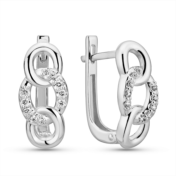 Золотые серьги с бриллиантами  (арт. С011263015б) – изображение 1