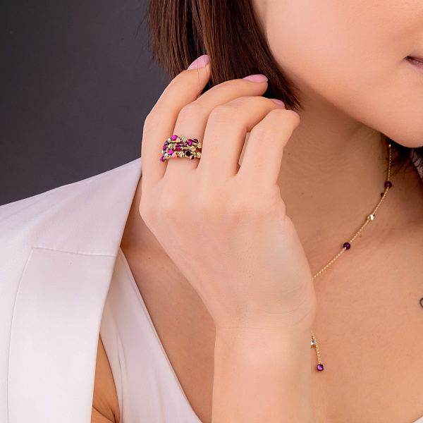 Кольцо из желтого золота Francelli (арт. 156217жрфмлн) – изображение 2