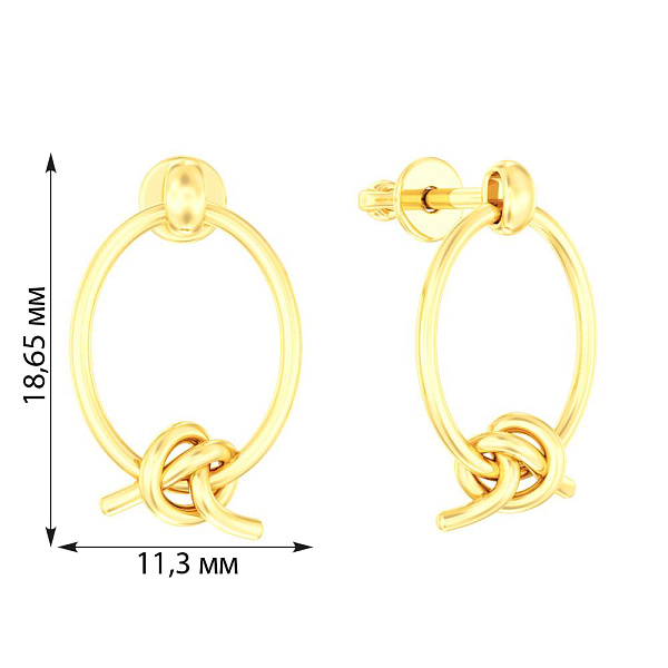 Серьги "Узелок" из желтого золота  (арт. 111106ж) – изображение 4