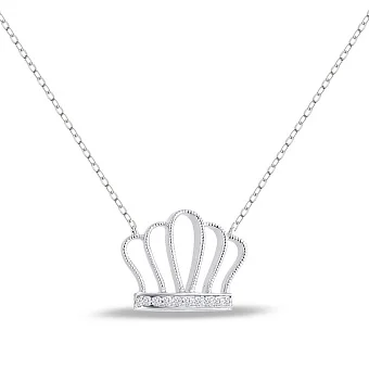 Кольє з білого золота з діамантами (арт. Ц341302005б)