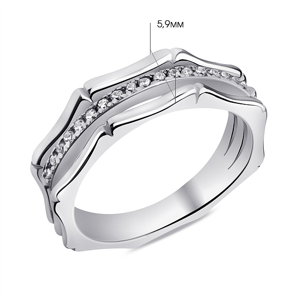 Серебряное кольцо с дорожкой из фианитов (арт. 7501/6819) – изображение 2